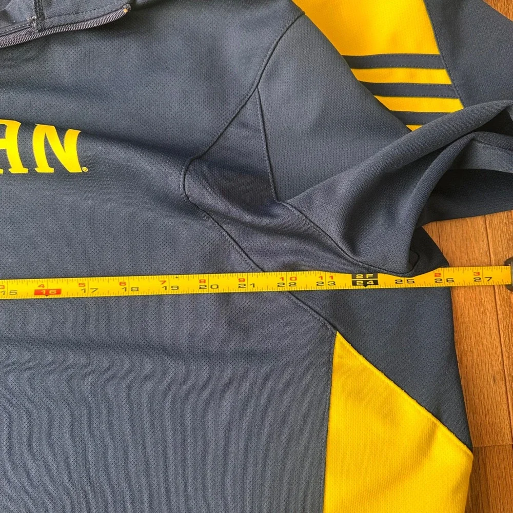 Adidas Michigan Wolverines Quarter Zip Pullover Mens XL Performance‎ Navy Yellow